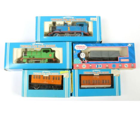 OO Gauge Thomas the Tank Engine Locos and Rolling Stock comprising Hornby Railways R351 0-6-0 blue livery Thomas Loco No.1, R