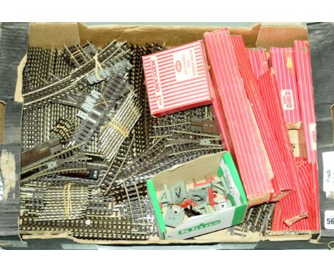Hornby Dublo 2-rail Track and Pointwork to include 1 x 2728 R/H Point, 7x  2729 L/H Point, 8x Buffer Stops (including 2 Elect