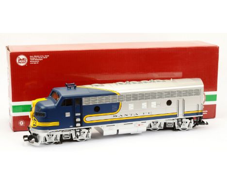 LGB G Gauge Catalogue Ref 20576 F7 A-Unit Diesel Locomotive Santa Fe blue and silver No.330. Features of this locomotive incl