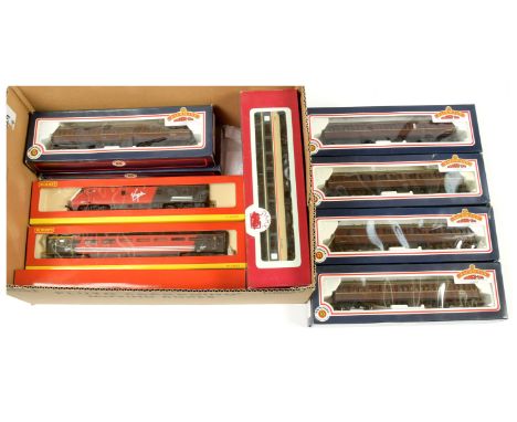 OO Gauge Passenger Coaches comprising Bachmann BR maroon Mk.1 Suburban Coaches (2 x 34-700 Composite, 2 x 34-675 Open 2nd and