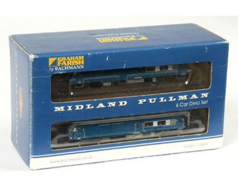 N Gauge Graham Farish (by Bachmann) 371-740 6-car Nanking blue Midland Pullman DMU comprising 2 x Power Cars and 4 x Centre C