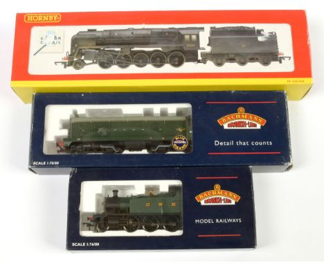 OO Gauge Steam and Diesel Locos comprising Hornby (China) R2248 2-10-0 BR black 9F Class Loco No.92239 (this is a factory wea
