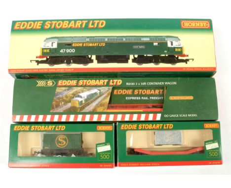 OO Gauge Eddie Stobart Loco and Rolling Stock comprising R2433 Co-Co Eddie Stobart green Class 47 Diesel No.47900 "Daniel App