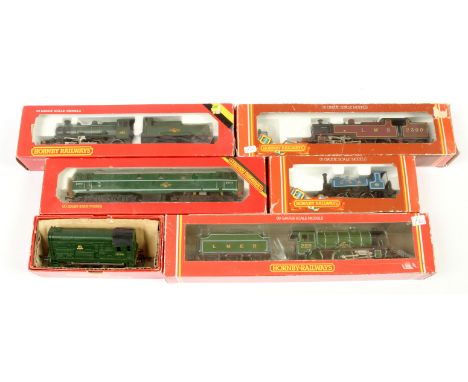 OO Gauge Steam and Diesel Locos comprising Hornby Railways R123 4-4-0 LNER lined apple green D49 Hunt Class No.222 "The Berke