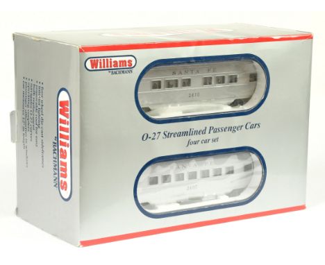 Williams by Bachmann O Gauge Modern Issue Ref 43264 Streamliner 4-car Santa Fe Coach Set Car No.2407, 2408, 2409 and 2410. Ap