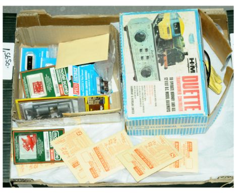 N Gauge Peco accessories to include motors, accessory switches, mounting plates, nickel silver railjoiners Magnet Matic Body 