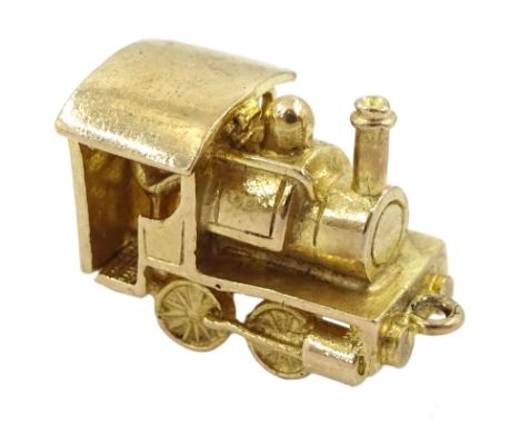 9ct gold steam train pendant/charm, stamped 9.375Condition Report:Approx 4.68gm