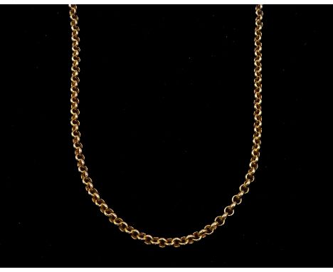 9ct gold rolo link necklace, Sheffield import marks 1980Condition Report:Approx 9.05gm, length =60.5cm 
