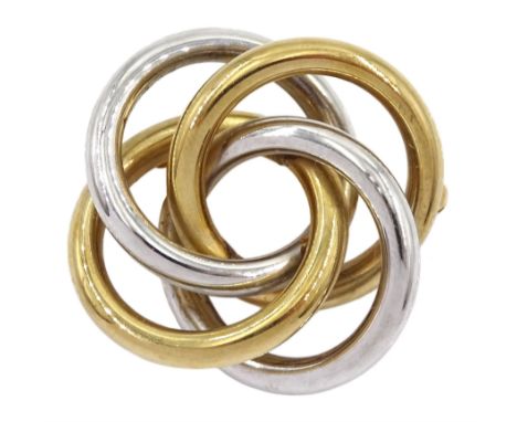 9ct white and yellow gold swirl brooch, stamped 375Condition Report:Approx 4.05gm, diameter = 30mm