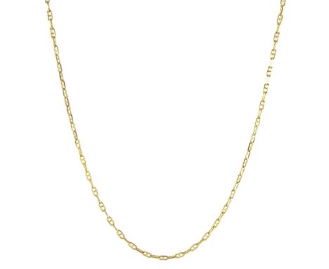 18ct gold marine link necklace, stamped 750, with 9ct gold claspCondition Report:Approx 4.85gm, tested 18ct, length = 42cm