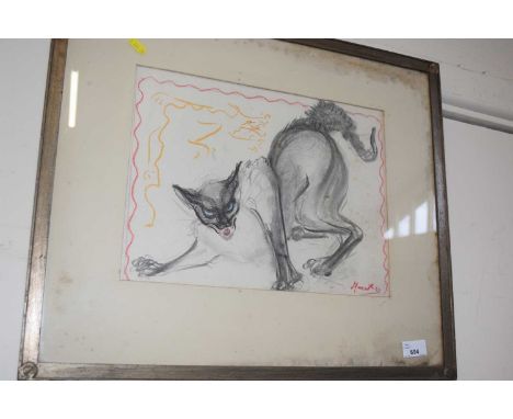 Hasuko Siamese Dragon, portrait of a cat, framed and glazed