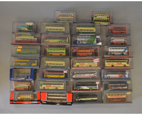 Thirty boxed diecast model Corgi Original Omnibus models in 1:76 scale. Models appear G+ in G boxes. (30)