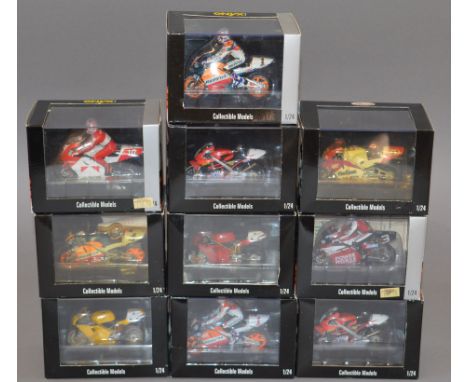 Ten boxed Vitesse '2 Wheels' and Onyx 'Racing Motorbikes' diecast Motorcycle models in 1:24 scale, including Honda, Ducati an