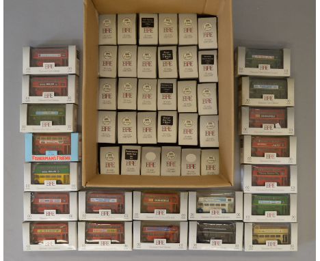 Fifty boxed EFE Public Service Vehicle and Lorry diecast models in 1:76 scale, including two different Code 3 model buses cel