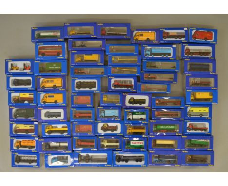 Sixty boxed Base Toys diecast truck and van models in 1:76 scale. Models appear G+ in generally G/G+ packaging. (60)