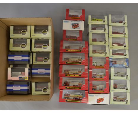 A quantity of boxed Oxford diecast fire related models from their 'Oxford Commercials' and 'Fire Brigade Models' series' in 1