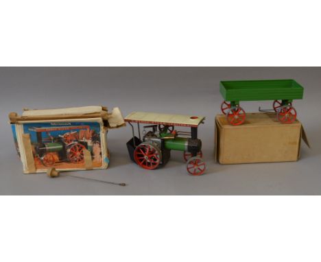 Live Steam. A boxed Mamod T.E.1a Traction Engine, lacking steering rod and funnel, F in P box together with a boxed Mamod OW.