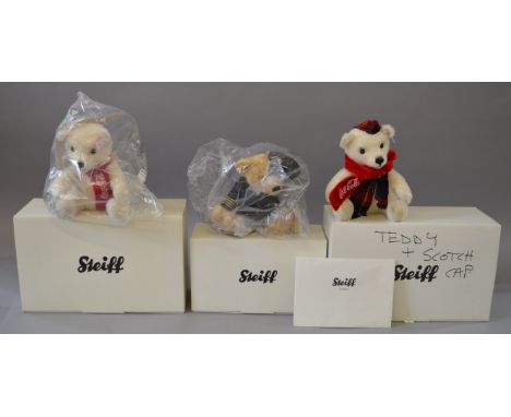 Three Steiff Bears produced for Danbury Mint including Coca-Cola  and Concorde bears. (3)