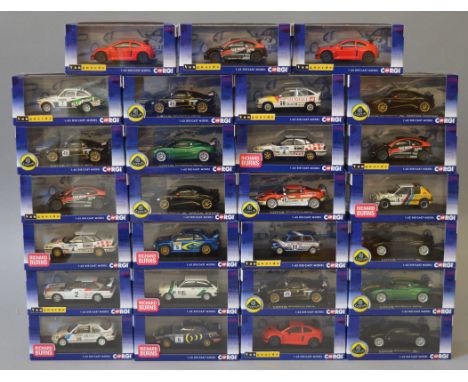 Twenty seven boxed Corgi Vanguards Rally and Road cars in 1:43 scale including Lotus cars and a number of  Richard Burns rall