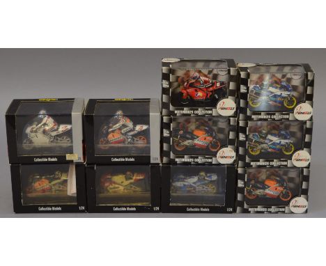 Ten boxed Vitesse '2 Wheels' and Onyx 'Racing Motorbikes' diecast Motorcycle models in 1:24 scale, including Honda and Yamaha