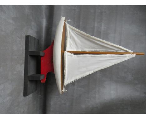 A VINTAGE POND YACHT AND STAND