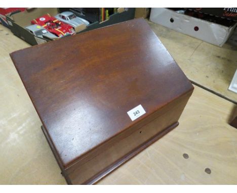 A vintage mahogany stationary box 