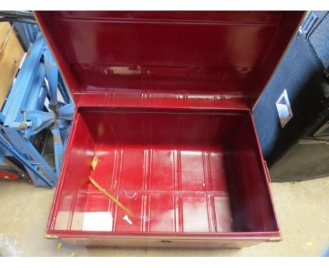 A steel vintage travel trunk 