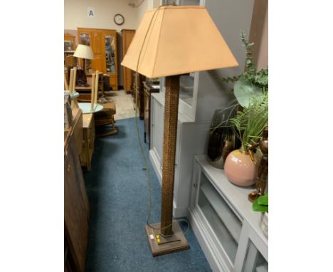 A modern heavy brick effect standard lamp 