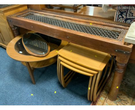 A colonial hardwood and wrought metal console table W 163 cm 