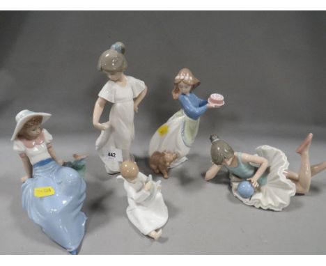 Five Nao figures to include a ballerina 
