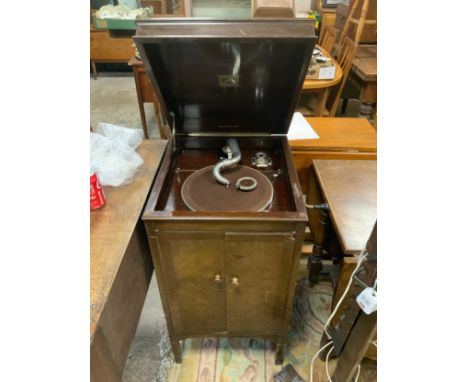 A vintage His Masters Voice floorstanding gramophone 