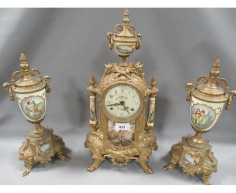 A vintage clock garniture 