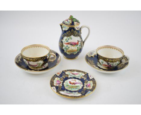 Booths Silicon china, circa mid 19th century, to include a hot water jug with rose finial, 2 cups, 2 saucers and a similar pl