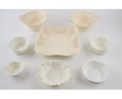 A collection of ceramics to include Copeland Spode white cabbage leaf bowls, 3" - 5" (5) together with Hartley Greens Leeds P