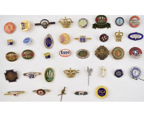 A good collection of vintage enamel badges of nursing interest, Women's Institute, Air Raid Welfare, Student Nursing Associat