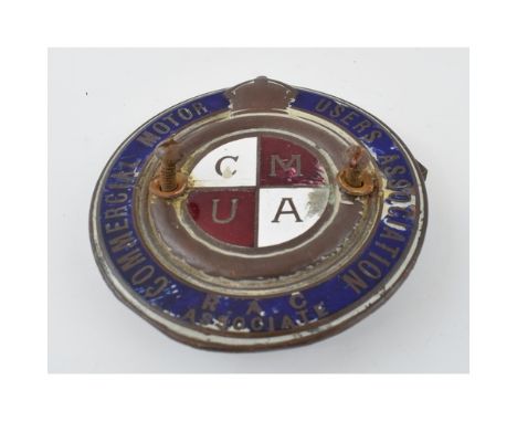 Commercial Motor Users Association, R.A.C. Associate, Early Issue No. 2947. (to reverse) Commercial Vehicle club badge with o