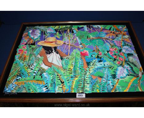 A signed Susan Patricia seriagraph Print 'Island Bouquet', 21'' x 28''.
