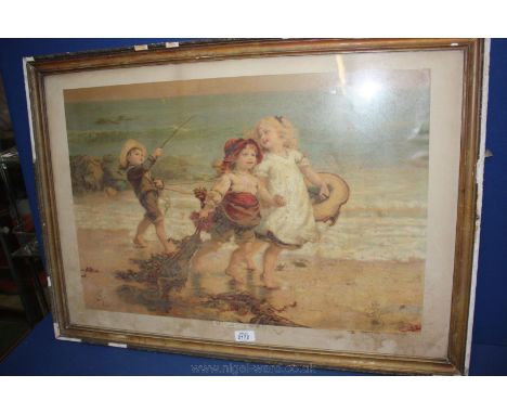 A large Victorian Print ''Sea Horses''