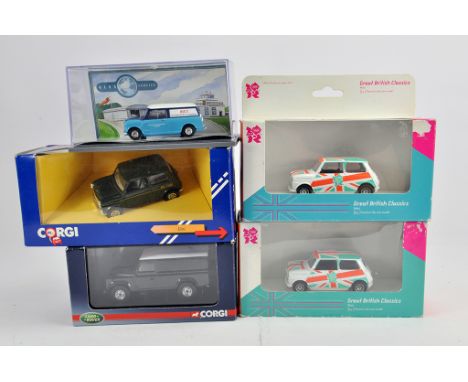 Group of mainly Corgi Diecast featuring Mini issues plus Land Rover issue. M in Boxes. (5)