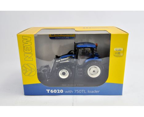 Universal Hobbies 1/32 New Holland T6020 Tractor with Loader. M in Box (Some light smoke related staining to box).  