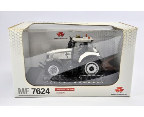 Universal Hobbies 1/32 Massey Ferguson 7624 Tractor. White Edition. M in Box (Some light smoke related staining to box). 