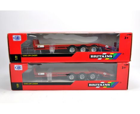 Britains 1/32 Code 3 Issue Kane Low Loader x 2 in red. M in Boxes. (2)