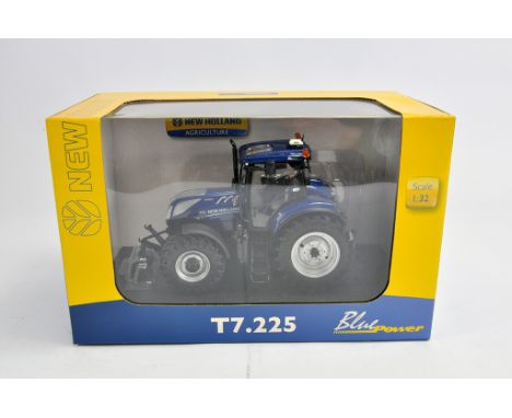 Univeral Hobbies 1/32 New Holland T7.225 Tractor. Blue Power. M in Box (Some light smoke related staining to box).  