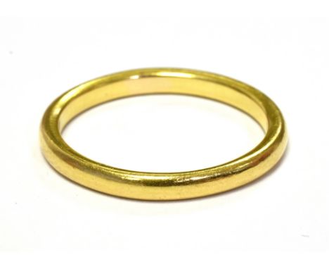 22CT GOLD BAND RING Hallmarked Birmingham, ring size S, weight 5g approx.