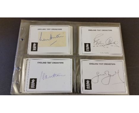 CRICKET, signed white cards etc. by Yorkshire & England players, inc. Len Hutton, Close, Boycott, Bowes, Trueman, Watson, Sha