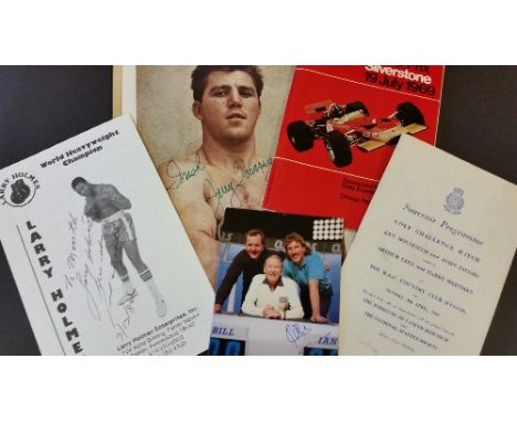 MIXED SPORT, signed selection, inc. boxing (2), Larry Holmes (leaflet detailing professional record); Jerry Quarry colour 8 x