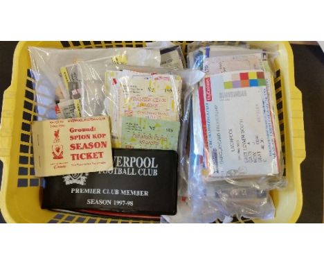 FOOTBALL, good selection of Liverpool tickets, mainly home matches, late 1980s onwards, c. booklets, individual tickets, memb