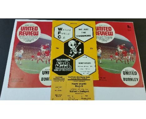 FOOTBALL, programmes, inc. Watford v Southport, 29th April 1978 (with unused ticket), Southport's last league game before rel