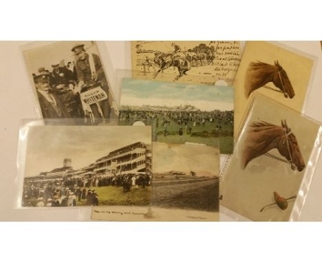 MIXED SPORTS, postcards, inc. horse racing, bookmaker Roger Whiteman, Wrench 2593 Uppish!, Tuck Rapholette Glosso (2), crossi