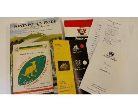 RUGBY UNION, selection, inc. programmes, Newark RFC v Magnus Grammar School, 1936, 1937 & 1938; 1991 World Cup, programmes (1